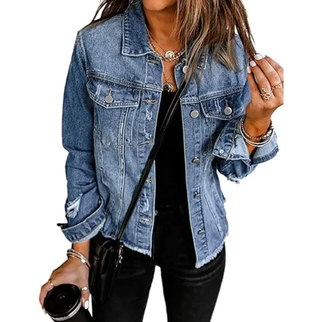 Lyla™ | Distressed Boyfriend Denim Jacket