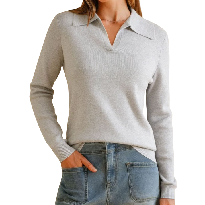 Clara™ | Classic Knit Polo Sweater