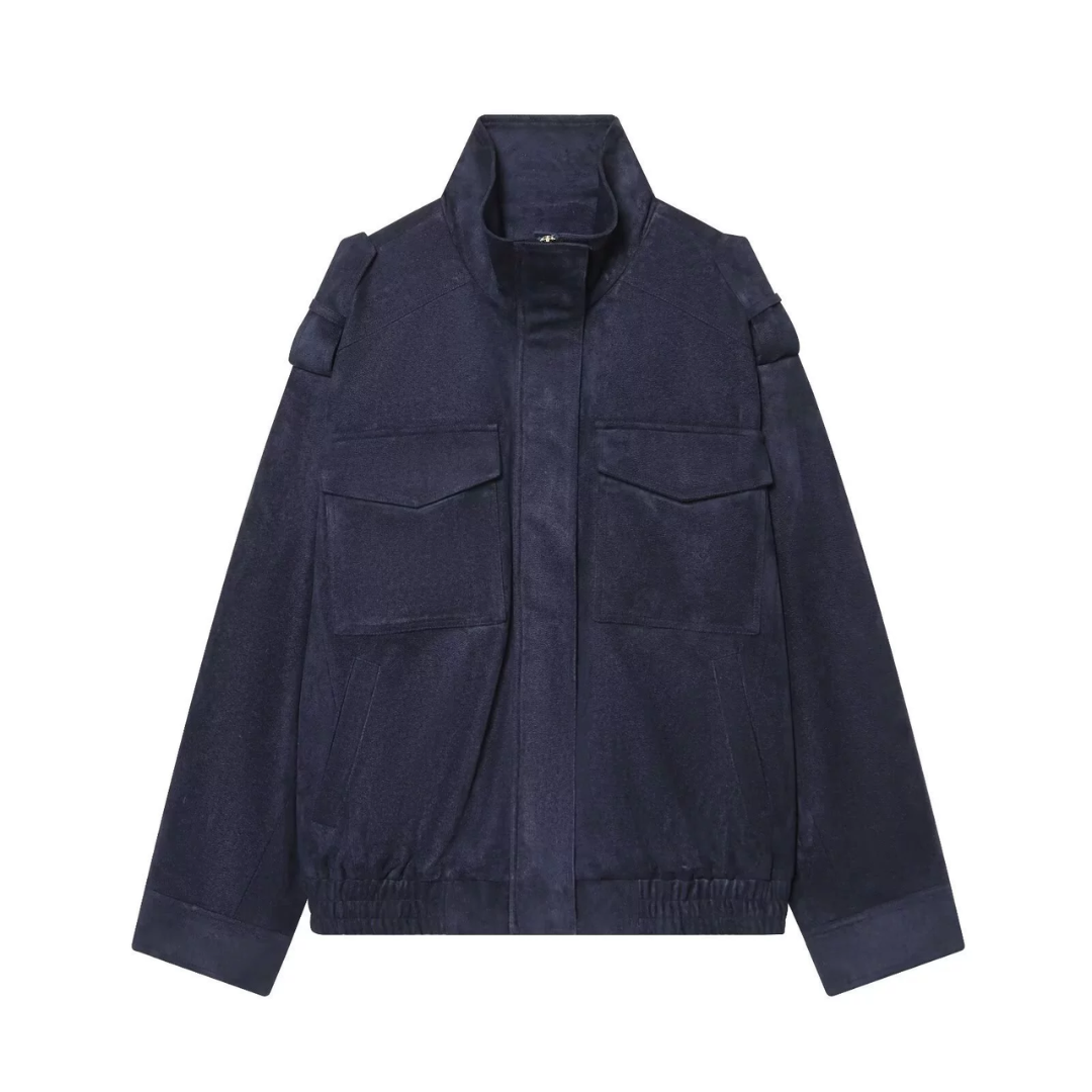 Wynter™ | Suede Texture Bomber Jacket