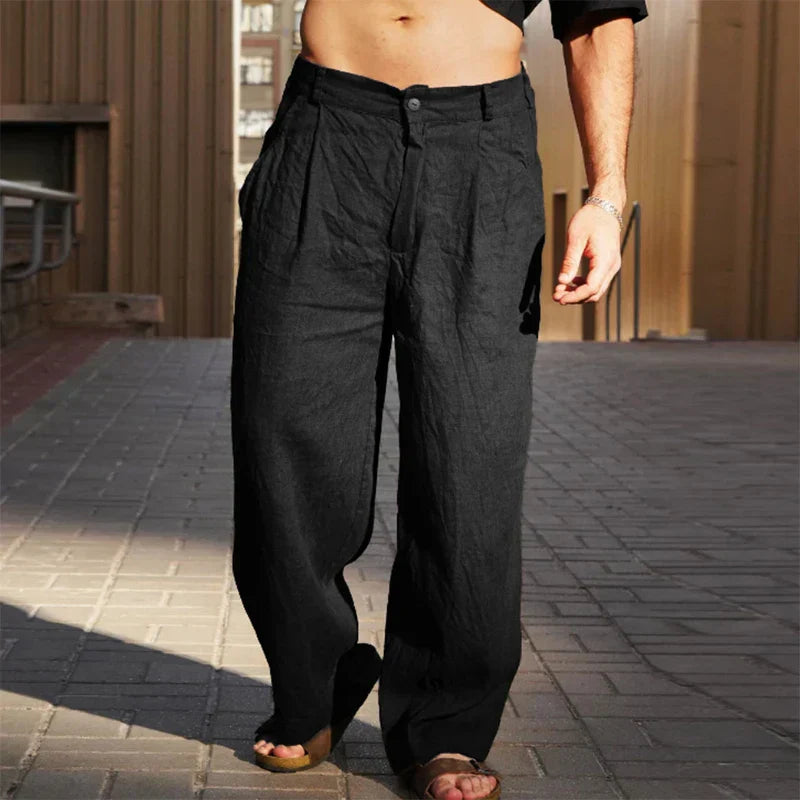 Nate™|Wide-Leg Linen Trousers