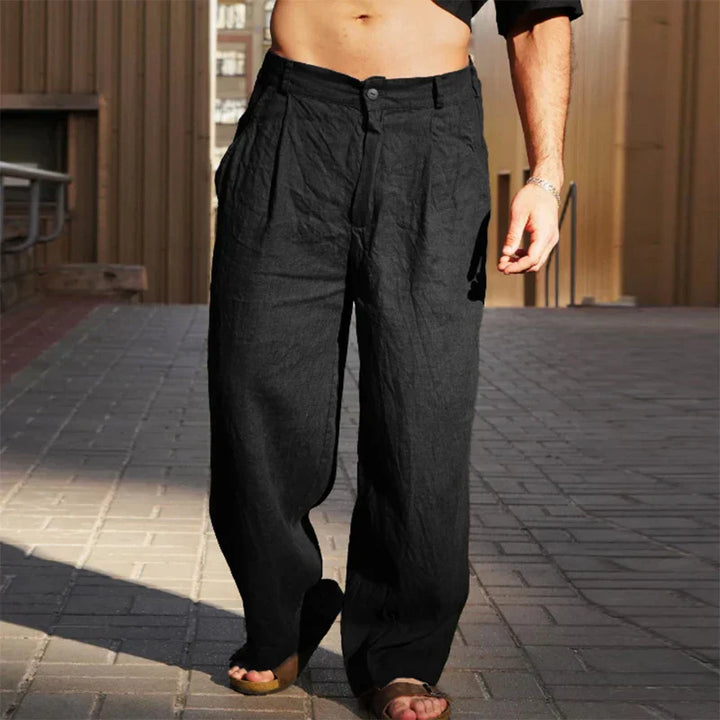 Nate™|Wide-Leg Linen Trousers
