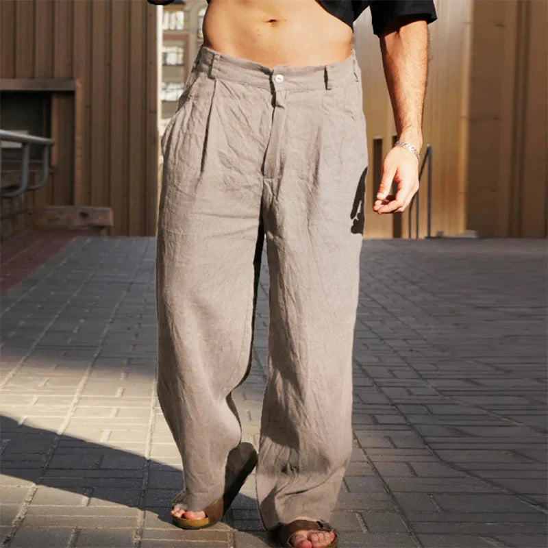 Nate™|Wide-Leg Linen Trousers