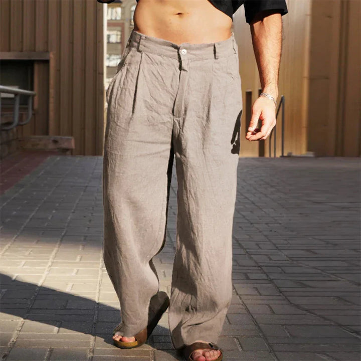 Nate™|Wide-Leg Linen Trousers