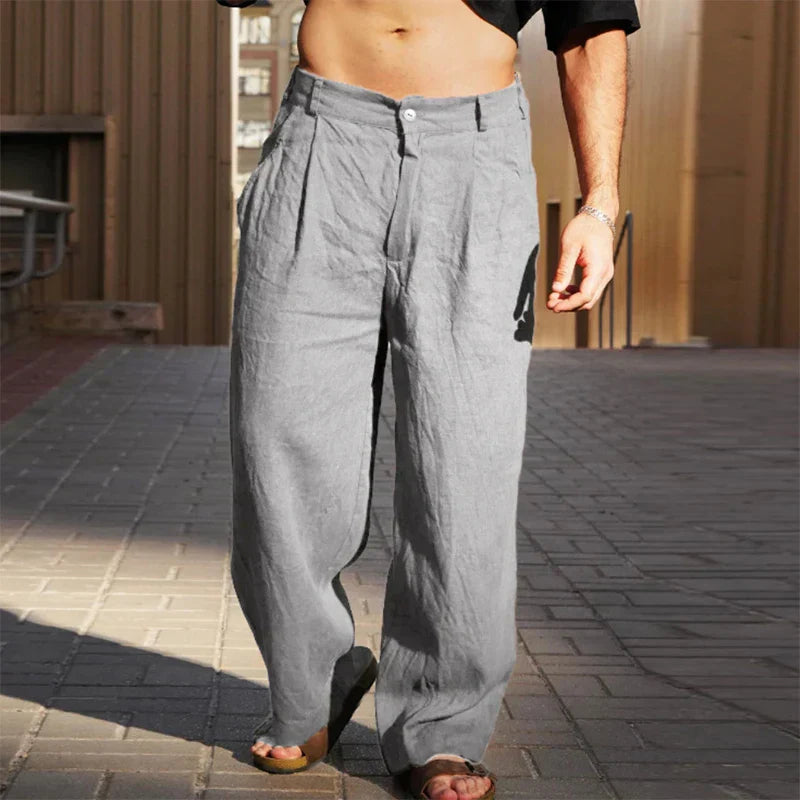 Nate™|Wide-Leg Linen Trousers