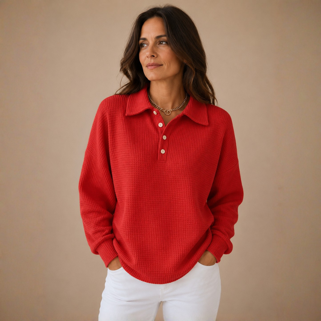 Sofia™ | Textured Polo Sweater