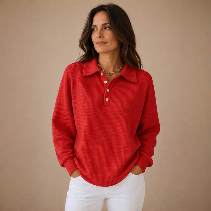 Sofia™ | Textured Polo Sweater