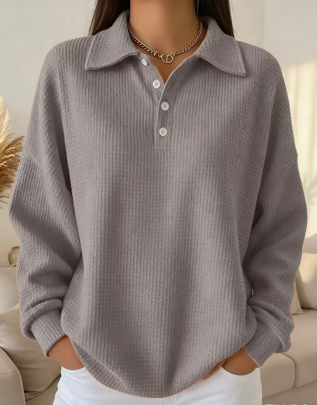Sofia™ | Textured Polo Sweater