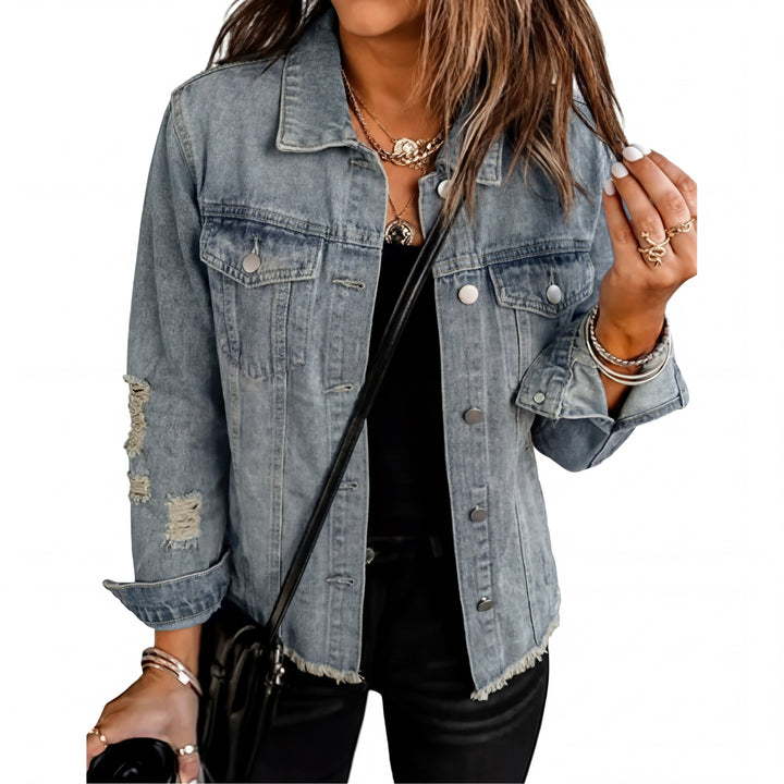 Lyla™ | Distressed Boyfriend Denim Jacket