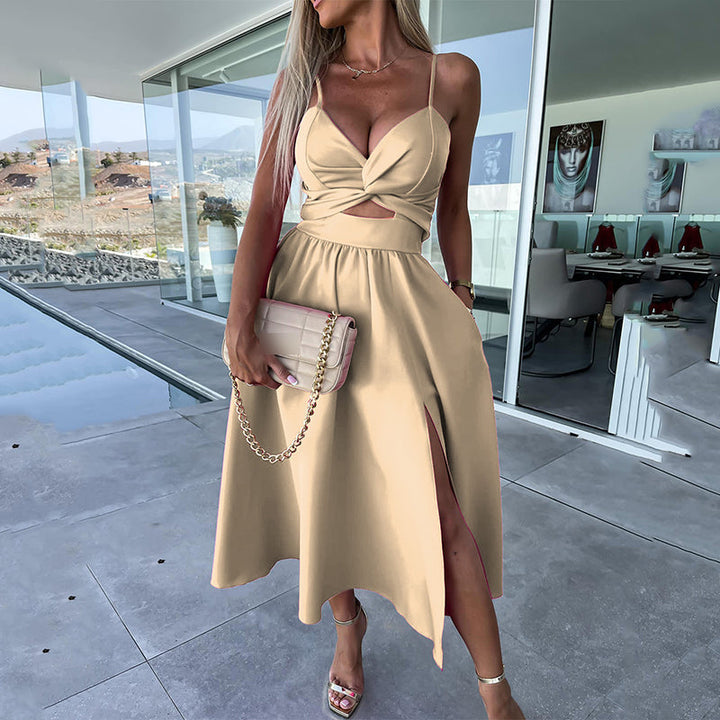 Rio™|Spaghetti Straps High Slit Dress