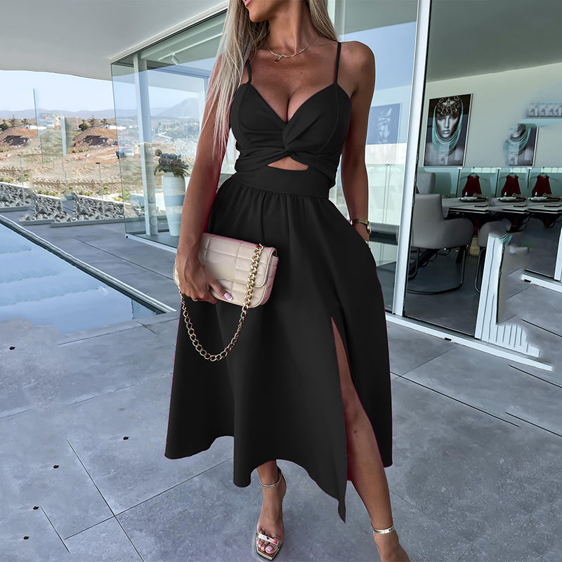 Rio™|Spaghetti Straps High Slit Dress